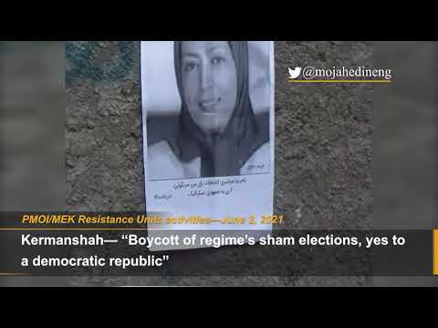 Iranian opposition PMOI/MEK network promoting call to boycott regime&#039;s sham presidential &quot;election&quot;
