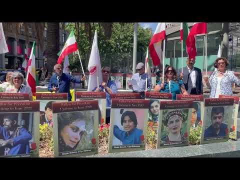 وقف تضامنية للإيرانيين في ، سانفرانسيسكو لدعم الانتفاضة الوطنية في #إيران