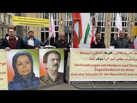 وین - تظاهرات ایرانیان علیه سیاست بمب‌سازی رژیم آخوندی