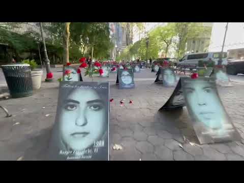 تظاهرات و نمایشگاه شهدای قیام در نیویورک علیه سفر رئیسی جلاد- ۲۳ شهریور