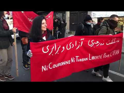 تظاهرات ایرانیان در همبستگی با قیام و فراخوان به لیست گذاری تروریستی سپاه پاسداران در پاریس
