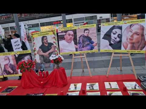 کلن - تظاهرات ایرانیان آزاده و هواداران مجاهدین در اعتراض به اعدام مجیدرضا رهنورد-۲۱آذر