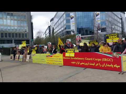 تظاهرات ایرانیان آزاده و هواداران سازمان مجاهدین در بروکسل