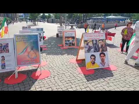 برلین وقفات أنصار منظمة مجاهدي خلق لدعم انتفاضة الشعب الإيراني