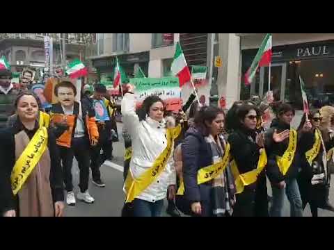 بروکسل تظاهرات ایرانیان آزاده با شعار مرگ بر ستمگر چه شاه باشه چه رهبر ۲۹اسفند
