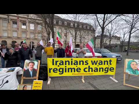 کارلسروحه - آکسیون همبستگی با قیام و کانونهای شورشی توسط ایرانیان آزاده و حامیان مجاهدین -۲۶فروردین