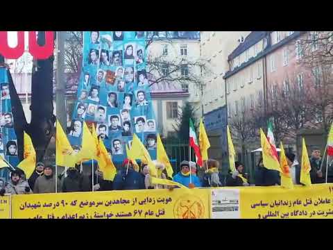 تظاهرات ایرانیان آزاده و هواداران مجاهدین در استکهلم سوئد در برابر دادگاه دژخیم حمید نوری-۱۰آذر