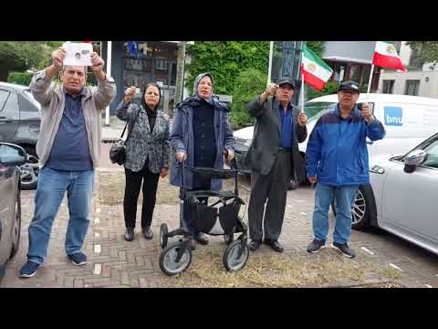 آکسیون اعتراضی ایرانیان آزاده مقابل سفارت بلژیک در دنهاق هلند ۱۶تیر ۱۴۰۱