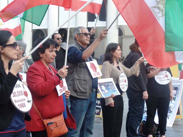 تظاهرات یقیمها ایرانیون أحرار في ألمانيا وأمريكا وتأكيد على محاكمة رموز النظام بسبب إرتكابهم لإبادة الجيل في مجزرة عام 1988