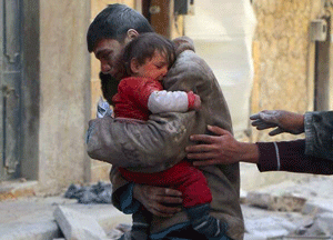 صورة للقصف الجوي لمدينة حلب