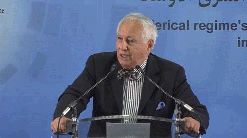 سيد احمد غزالي رئيس الوزراء الجزائري الاسبق مؤسس لجنة التضامن العربي والاسلامي مع المقاومة الايرانية