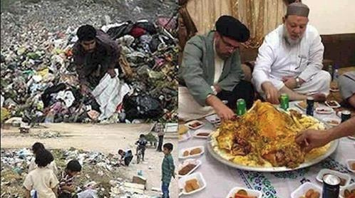 صورة للفقرالمدقع و حياة الملالي في ايران