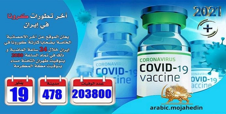 كارثة كورونا في إيران: عدد الضحايا في 478 مدينة أكثر من 203.800