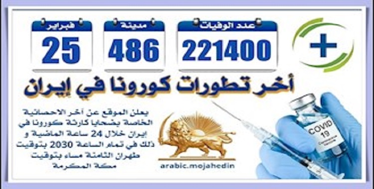 كارثة كورونا في إيران: عدد الضحايا في 486 مدينة يتجاوز 221.400 شخص