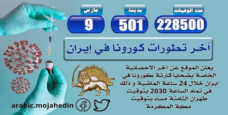 كارثة كورونا في إيران: أكثر من 228500 شخص عدد الضحايا في 501 مدينة