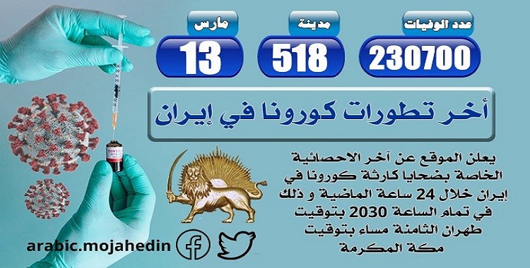 كارثة كورونا في إيران: أكثر من 230.700 شخص عدد الضحايا في 518 مدينة