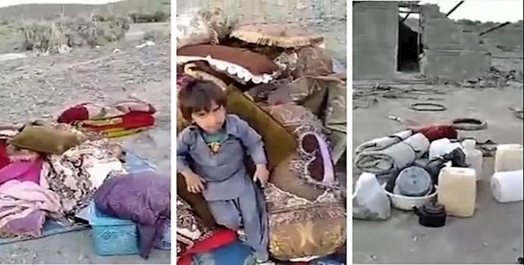 عناصر نظام الملالي القمعية تهدم أكواخ قبائل البلوش في خاش