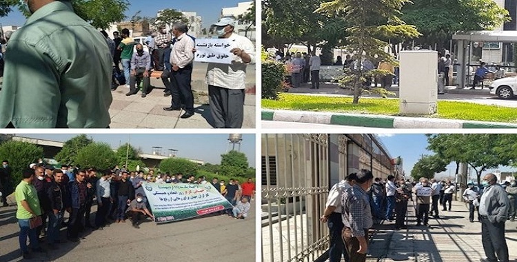 مع هتافات "الحکومة الناهبة عدوة الطبقة العاملة"