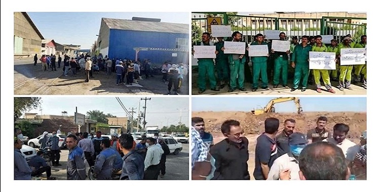 احتجاجات في إيران حسب التقارير الواردة من المجالس الشعبية الموالية لـ مجاهدي خلق و معاقل الانتفاضة في مختلف المدن