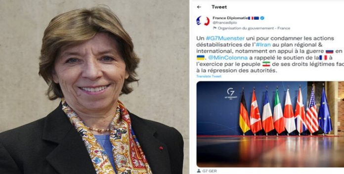 دعم فرنسا لحق الشعب الإيراني في الدفاع المشروع ضد قمع نظام الملالي