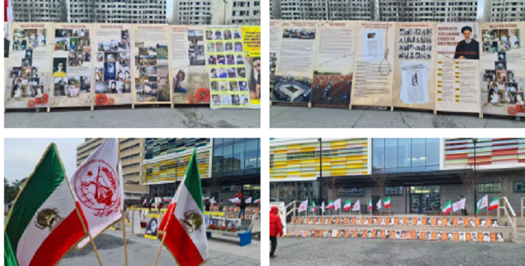 مظاهرات أنصار مجاهدي خلق أمام محكمة المجرم حميد نوري في السويد ستوكهولم