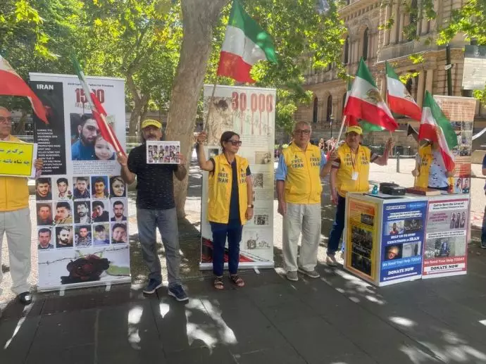 دعما للانتفاضة الإيرانية مظاهرات انصار مجاهدي خلق و الإيرانيين الاحرار في يوتوبوري وسيدني