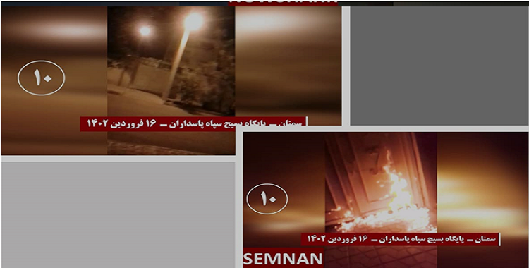 13 عملية لشباب الانتفاضة ضد مراكز للباسيج وحوزات الجهل والجريمة وإضرام النار في لافتات كبيرة لخميني وخامنئي