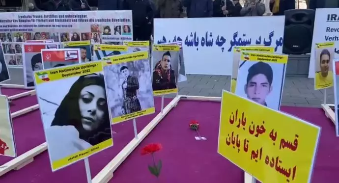 دعمًا للانتفاضة الوطنیة في ایران، مظاهرات انصار مجاهدي خلق و الایرانیین الاحرار في هامبورغ بألمانيا