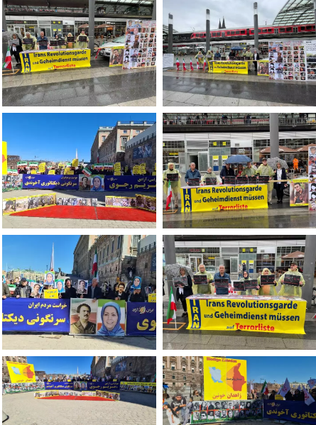 دعما و تضامناَ مع شهداء الشعب الایراني؛ مظاهرات إيرانيين و انصار مجاهدي خلق في شتوتغارت وكولونيا وستوكهولم