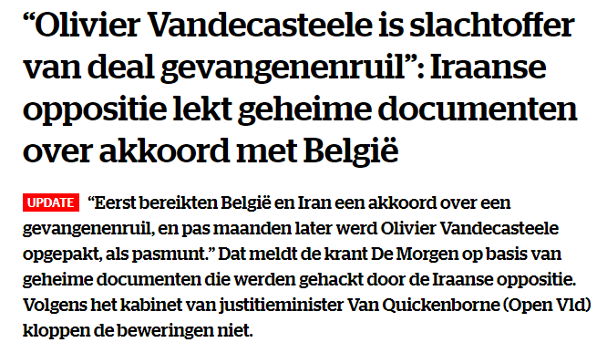 موقع اج إل إن البلجيكي: المعارضة الإيرانية تكشف الوثائق السرية للاتفاقية مع بلجيكا