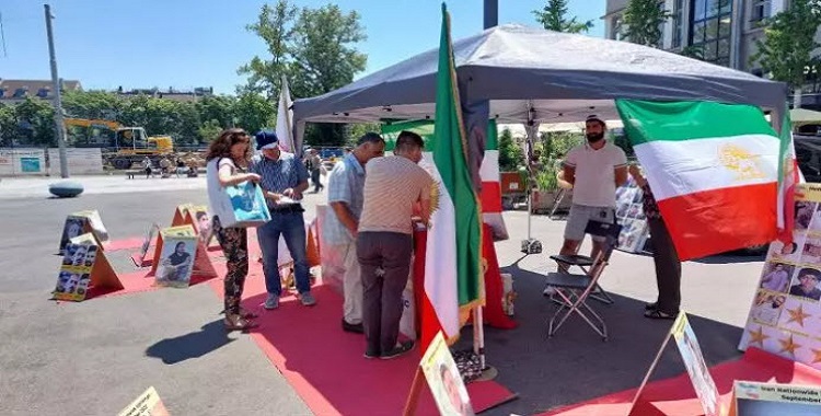تضامناَ مع الانتفاضة الوطنیة في ایران، مظاهرة ايرانيين احرار و انصار مجاهدي خلق في كولونيا و زيورخ وستوكهولم