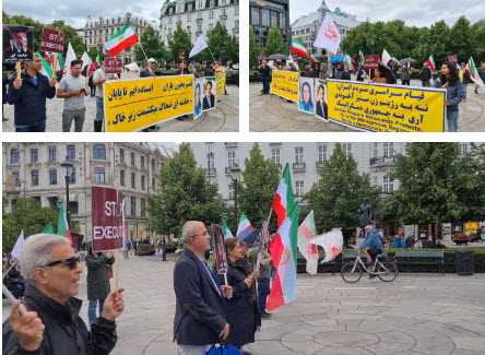 تضامنا مع انتفاضة الشعب الإيراني، مظاهرات إيرانيين احرار من انصار مجاهدي خلق في أوسلو . برلين