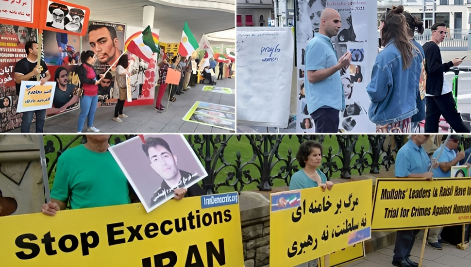 تضامناَ مع الانتفاضة الوطنية في إيران وقفات لانصار مجاهدي خلق و الإيرانيین في بروكسل وأوتاوا وفانكوفر ولندن