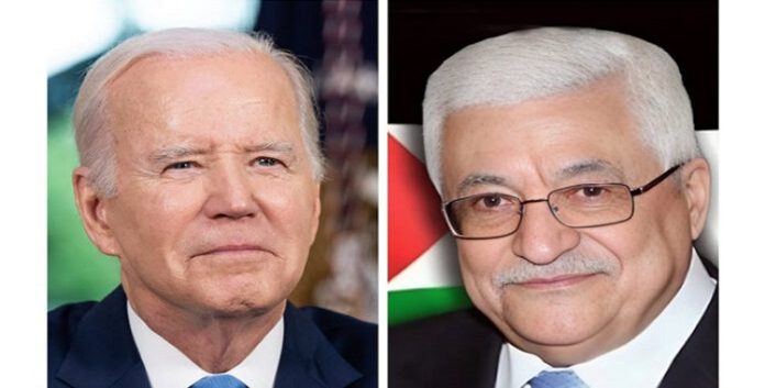 اعرب عن دعمه لجهود الرئیس الفلسطیني، اتصال الرئيس الأمريكي جو بايدن مع الرئيس الفلسطيني محمود عباس