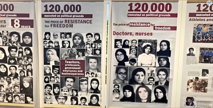 معرض صور شهداء مجزرة صيف عام 1988 و انتهاكات حقوق الإنسان في إيران في البرلمان الأوروبي - ستراسبورغ