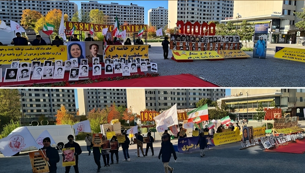 تزامناً مع عقد محاكمة السفاح حميد نوري وقفة الإيرانيين وانصار مجاهدي خلق في ستوكهولم