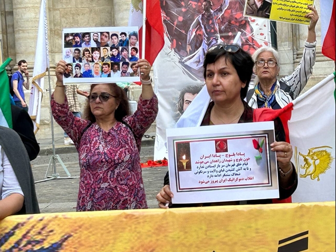 وقفات الإيرانيين و انصار مجاهدي خلق في ذكرى جمعة زاهدان الدامية في باريس وسالزبورغ ووهامبورغ