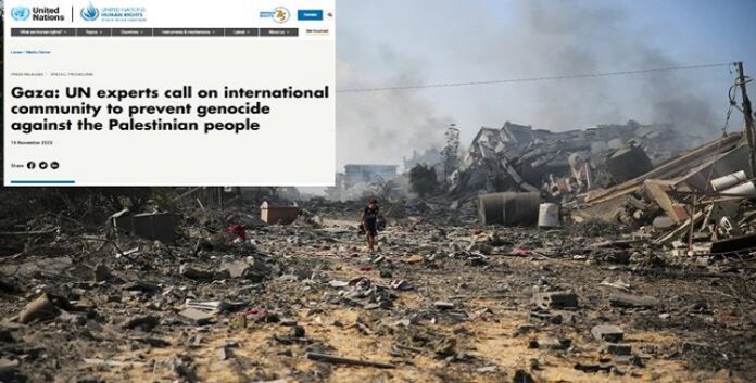 غزة – مناشدة خبراء الأمم المتحدة المجتمع الدولي إلى منع الإبادة الجماعية ضد الشعب الفلسطيني