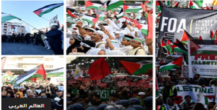 تضامنا مع فلسطين مظاهرات تعم مدن وعواصم عالمية