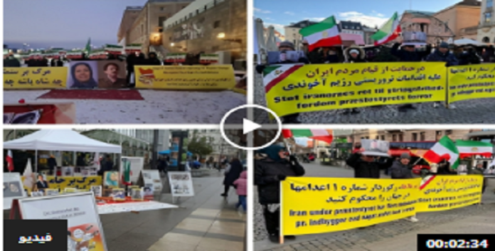 تكريما لشهداء الانتفاضة الوطنية، وقفات الإيرانيين احرار و انصار مجاهدي خلق في كوبنهاغن وستوكهولم وهايدلبرغ
