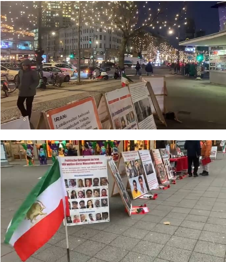 تضامنًيا مع انتفاضة الشعب الإيراني، انصار مجاهدي خلق یقیمون معرض لصور شهداء الانتفاضة الإيرانية في برلين