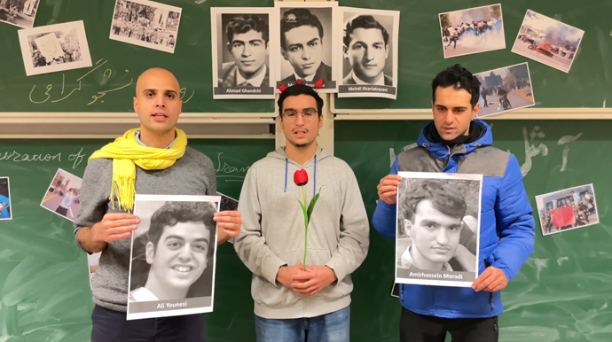 بمناسبة يوم الطالب الایراني، معرض رابطة الشباب والطلبة الديمقراطيين الإيرانيين و انصار مجاهدي خلق في بلجيكا