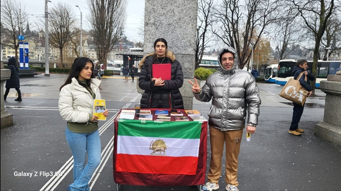 مظاهرات إيرانيين احرار و انصارمجاهدي خلق ضد نظام الملالي في لوسيرن، سويسرا