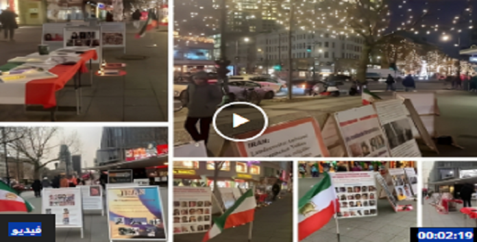 تضامنًيا مع انتفاضة الشعب الإيراني، انصار مجاهدي خلق یقیمون معرض لصور شهداء الانتفاضة الإيرانية في برلين