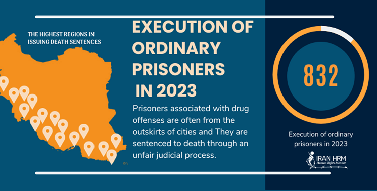 التقریر السنوي لمرصد حقوق الإنسان: إ 850 حالة اعدام خلال عام 2023 في ایران