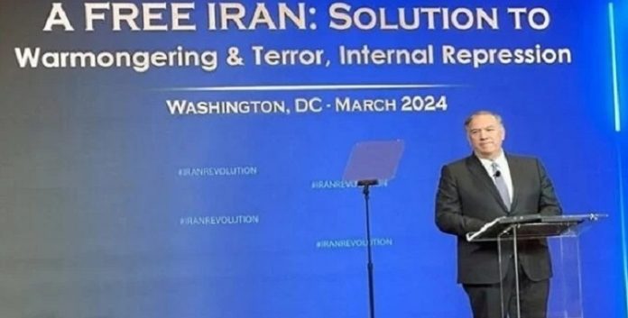 خلال کلمة في مؤتمر في واشنطن،مايك بومبيو، یؤکد علی حتمیت اسقاط النظام الإيراني من قبل الشعب ومقاومته المنظمة