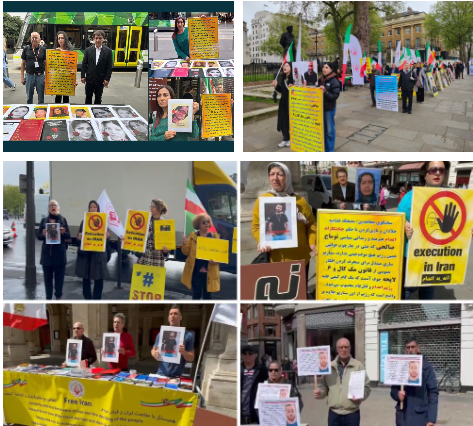 تندیداً موجة الإعدامات في إيران، مختلف الدول تشهد تظاهرات من جانب انصارمجاهدي خلق و الإيرانيين – تقریر مصور