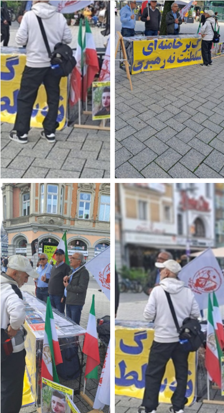 تضامنا مع الانتفاضة الوطنية الایرانینة، معرض لصور الشهداء وطاولة كتب في برلين وآخن ألمانيا