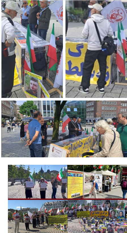 تضامنا مع الانتفاضة الوطنية الایرانینة، معرض لصور الشهداء وطاولة كتب في برلين وآخن ألمانيا