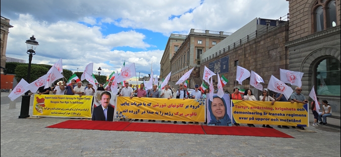 تضامنا مع الانتفاضة الوطنية الایرانیة مظاهرات الإيرانيين و انصار مجاهدي خلق في ستوكهولم بالسويد– صور و ویدیوهات